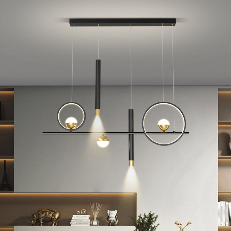 Modern Minimalist Minimalist Linear Isola Luci Luci in metallo Pla lampadario per soggiorno