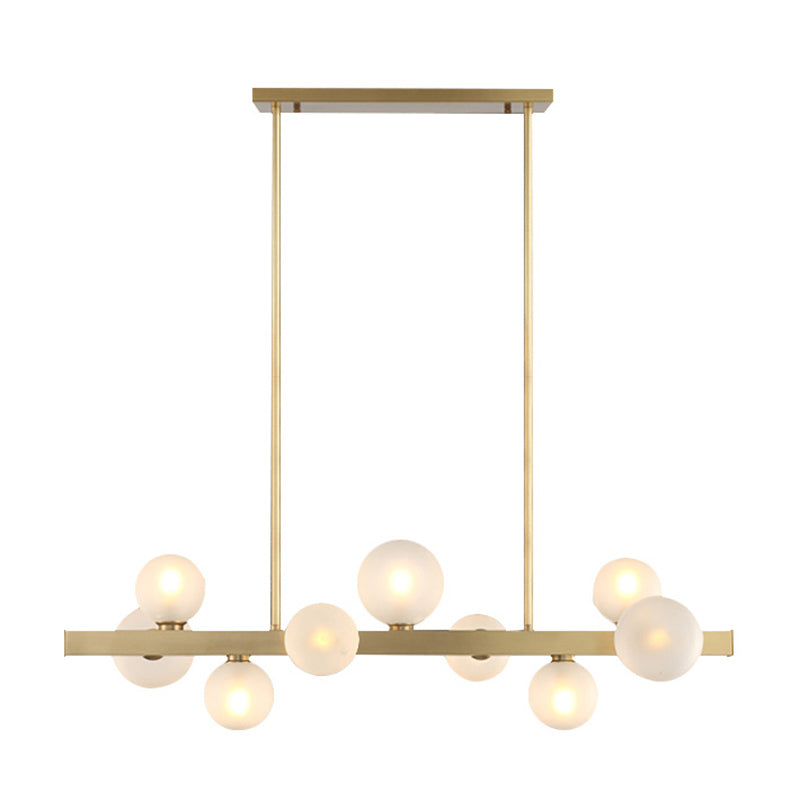 Globe Island Chandelier Lights Contemporary Frosted White Glass Chandelier Lighting Fixtures for Dining Table