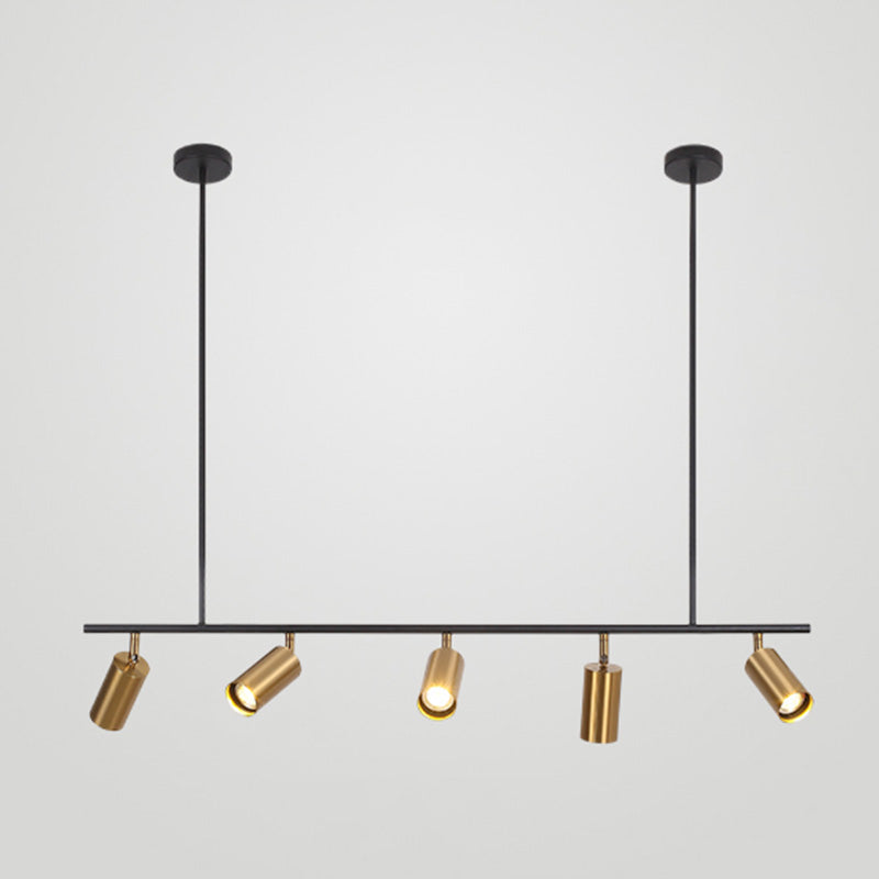5-Lights Cylindrical Island Light Nordic Style Angle Adjustable Spotlight Dining Room Lighting Fixture