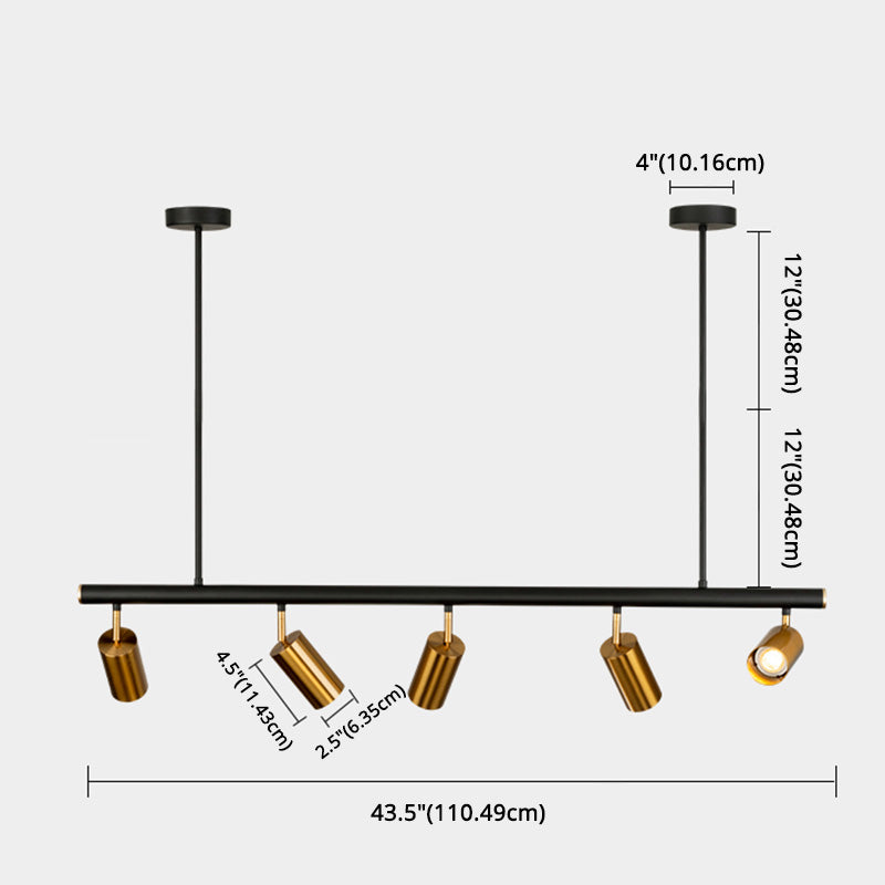 5-Lights Cylindrical Island Light Nordic Style Angle Adjustable Spotlight Dining Room Lighting Fixture