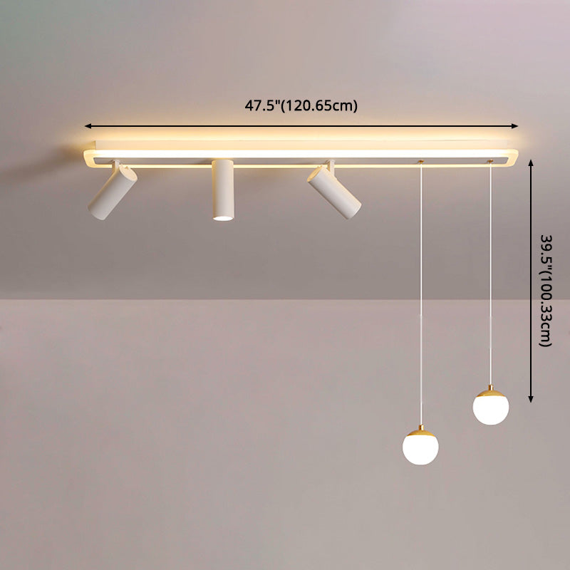 White Long-strip Minimalism LED Island Light Spotlight Design Contemporary Style Opal Glass Suspension Lamp for Dining Room