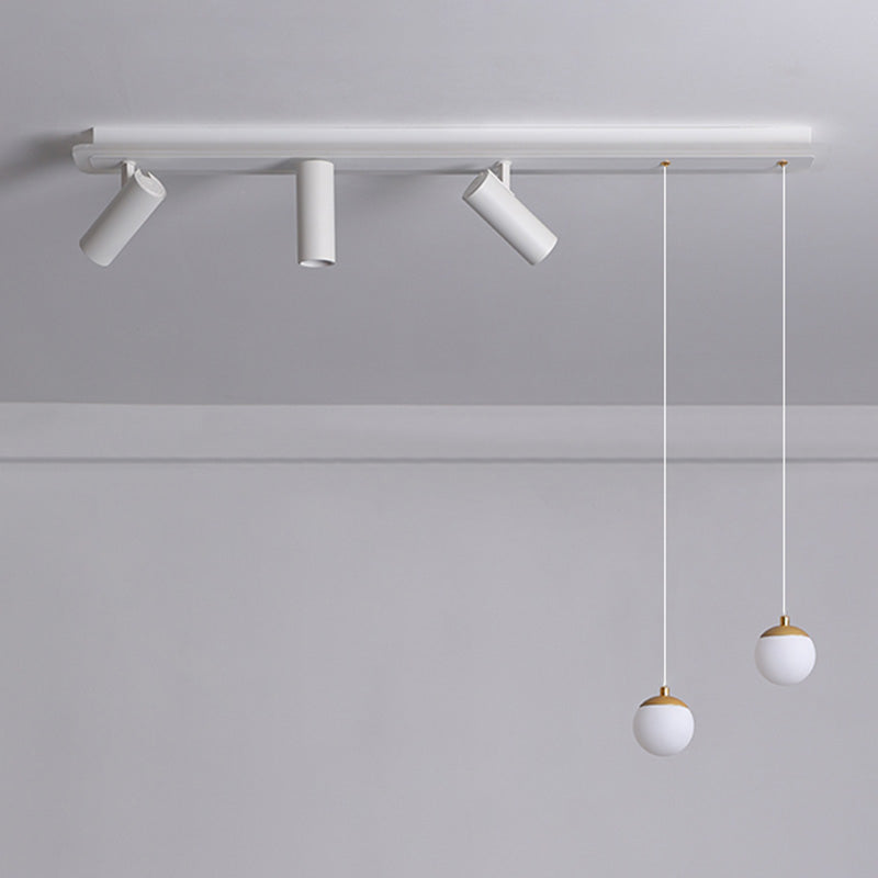 White Long-strip Minimalism LED Island Light Spotlight Design Contemporary Style Opal Glass Suspension Lamp for Dining Room