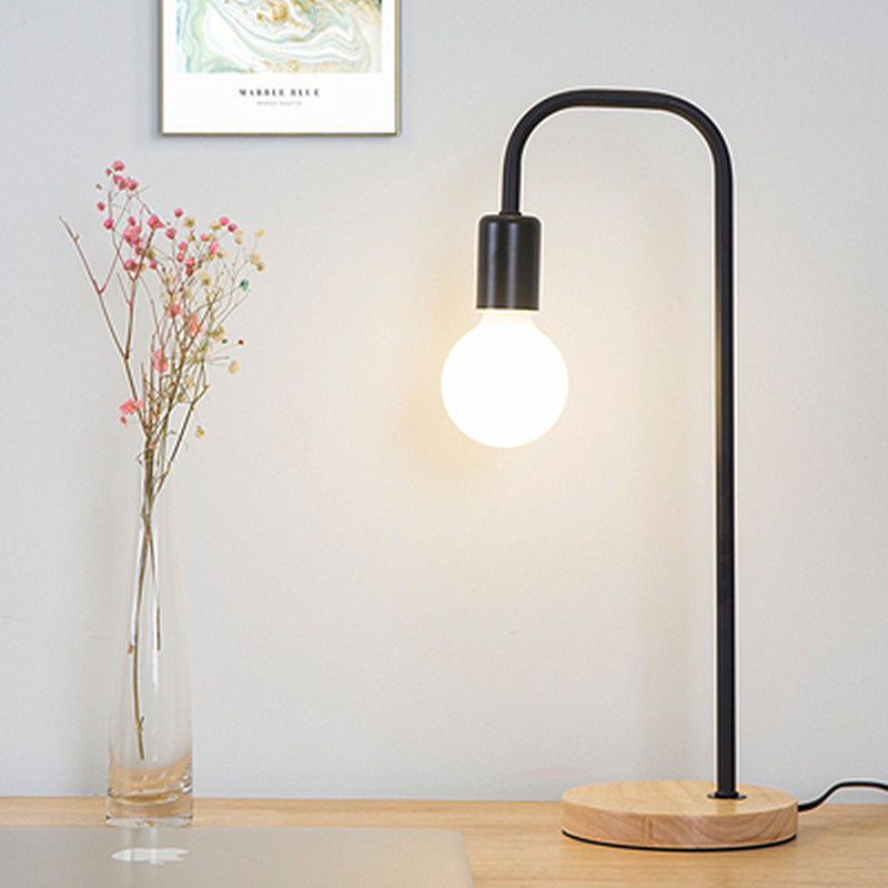 No Shade Design Table Light Simplicity Metal Single-Bulb Bedroom Night Stand Light
