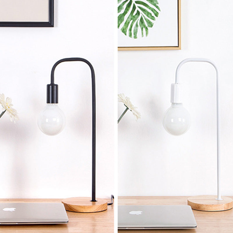 No Shade Design Table Light Simplicity Metal Single-Bulb Bedroom Night Stand Light