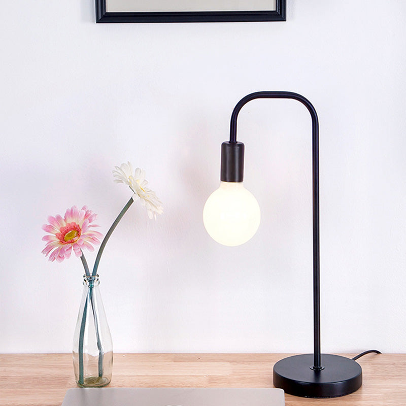 No Shade Design Table Light Simplicity Metal Single-Bulb Bedroom Night Stand Light