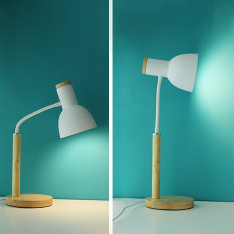 Bell Shade Bedroom Reading Lampe Metal 1-Light Nordic Night Light avec un bras flexible