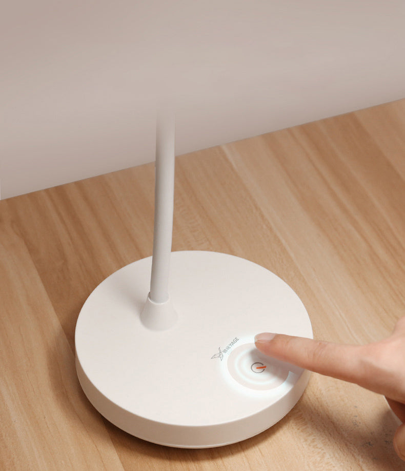 3-Gears Adjustable LED Table Lamp Warm White Light Nordic Macaroon Style Desk Light with Mini Night Light Design