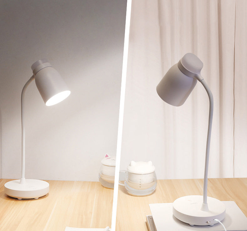 3-Gears Adjustable LED Table Lamp Warm White Light Nordic Macaroon Style Desk Light with Mini Night Light Design