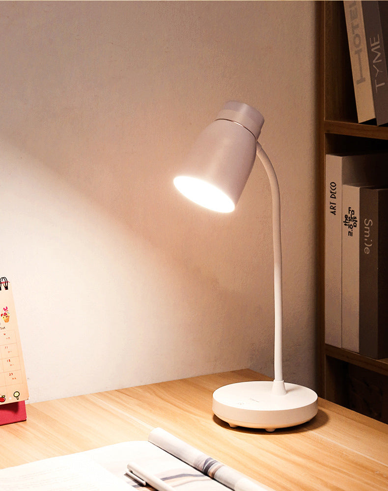 3-Gears Adjustable LED Table Lamp Warm White Light Nordic Macaroon Style Desk Light with Mini Night Light Design
