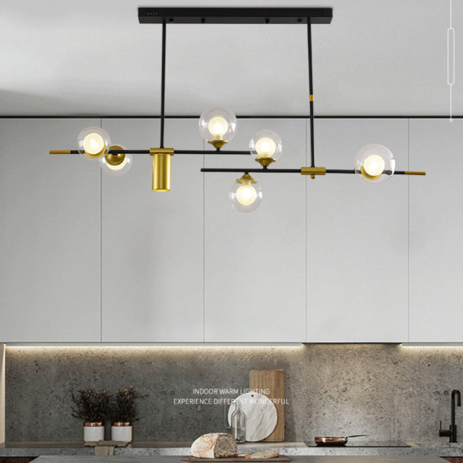 Bol eiland kroonluchter lichten eigentijdse glazen kroonluchter verlichtingsarmaturen voor eettafel