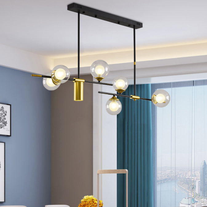 Sphere Island Chandelier Lights Contemporary Glass Chandelier Lighting Fixtures for Dining Table