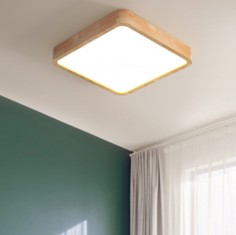 Bois Couleur Voyant Réel Ceiling Light in Modern Concise Style Plafond Fixture avec Shade Acrylique
