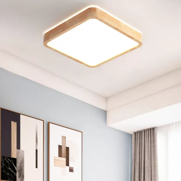 Bois Couleur Voyant Réel Ceiling Light in Modern Concise Style Plafond Fixture avec Shade Acrylique