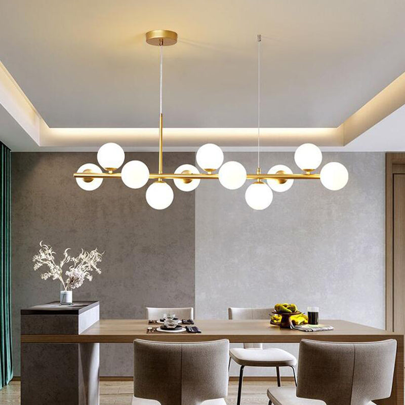 Sphere Island Chandelier Lights Contemporary Glass Chandelier Lighting Fixtures for Dining Table