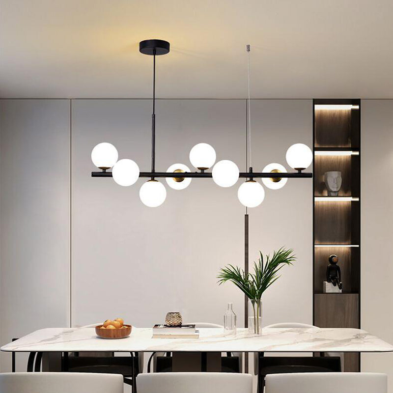 Bol eiland kroonluchter lichten eigentijdse glazen kroonluchter verlichtingsarmaturen voor eettafel