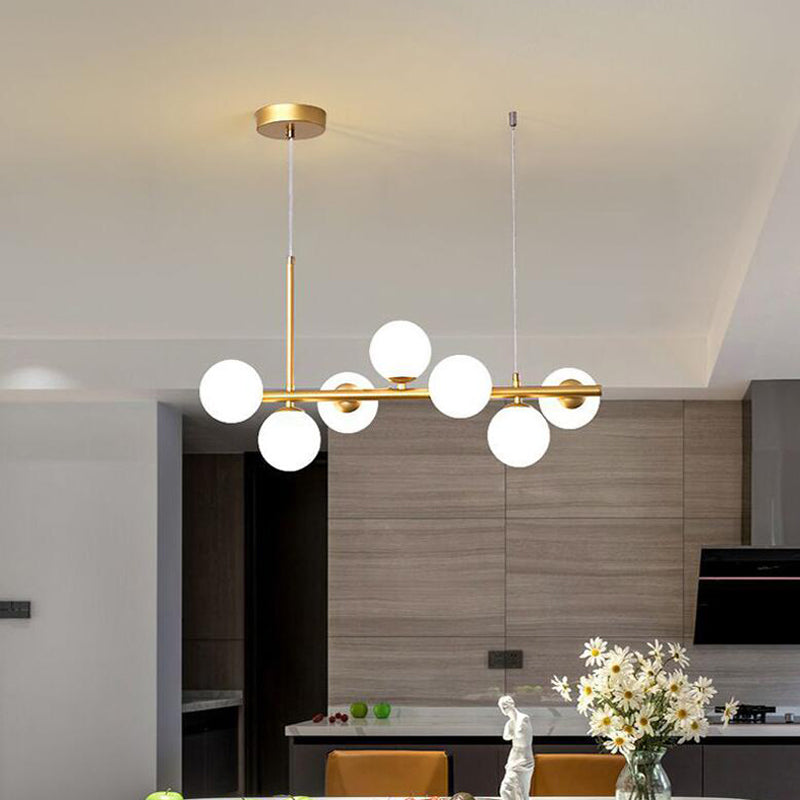Sphere Island Chandelier Lights Contemporary Glass Chandelier Lighting Fixtures for Dining Table