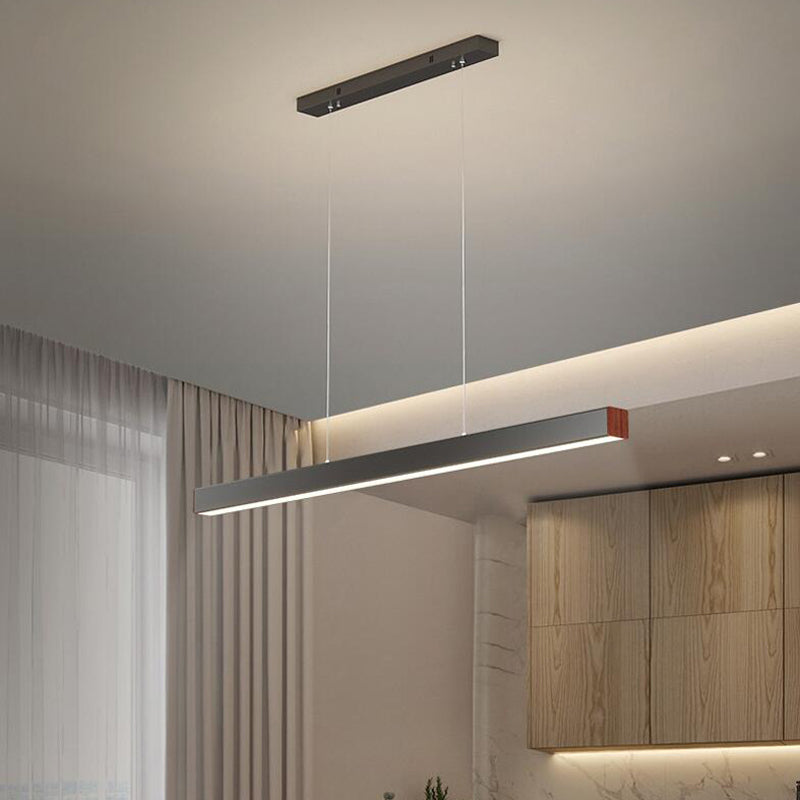 Luci di lampadari dell'isola lineare Simplicità Fissature di illuminazione lampadario in alluminio per tavolo da pranzo