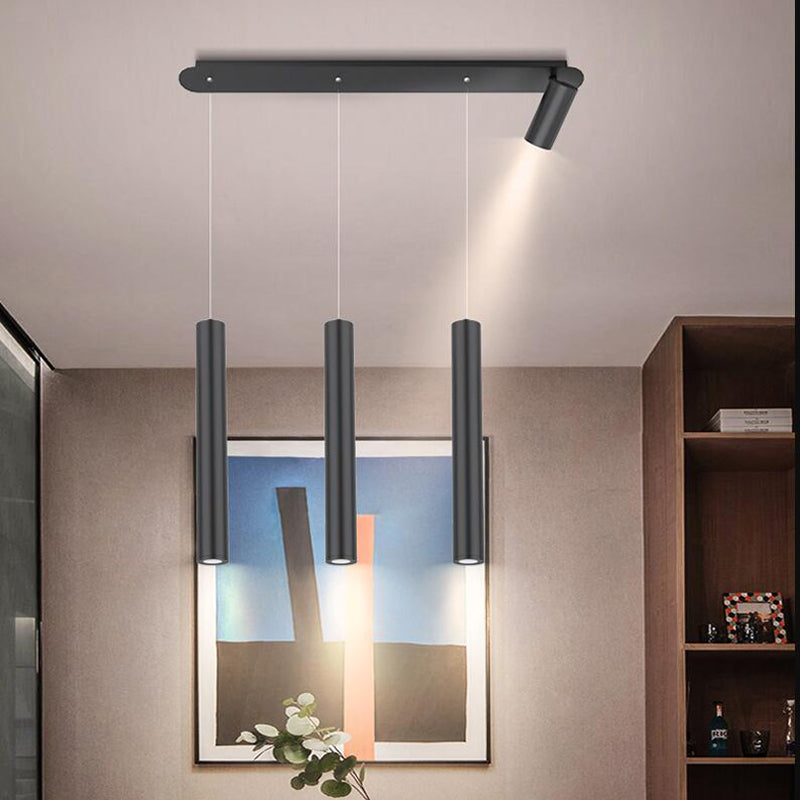 Cylindrical LED Island Light 360° Rotatable Spotlight Design Modern Minimalism Metal Lighting Fixture