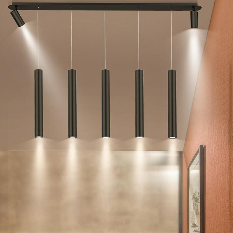 Cylindrical LED Island Light 360° Rotatable Spotlight Design Modern Minimalism Metal Lighting Fixture
