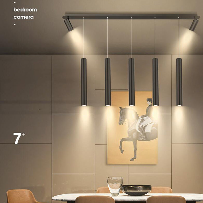 Cylindrical LED Island Light 360° Rotatable Spotlight Design Modern Minimalism Metal Lighting Fixture