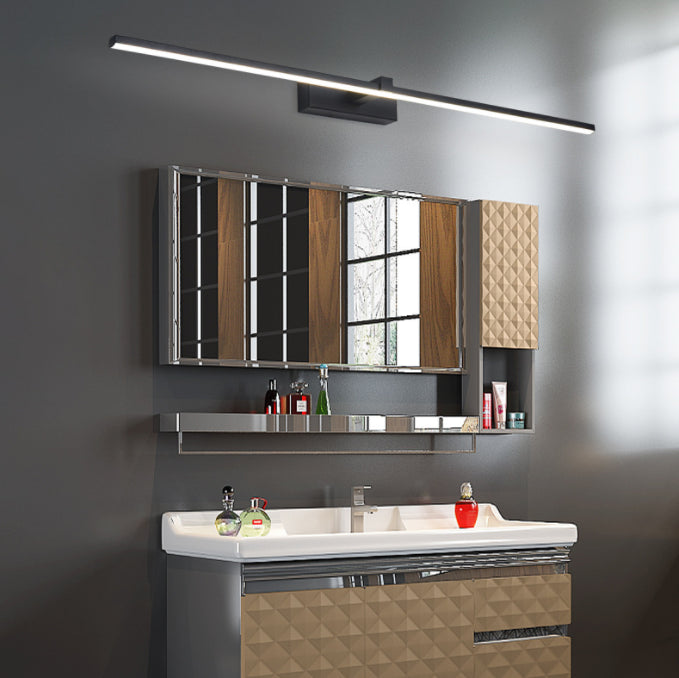 Linear Bathroom Sconce Light Fixture Metal Minimalist Style LED Wall Mount Light Fixture