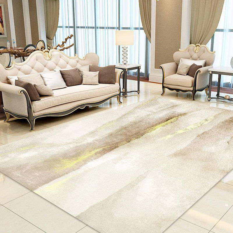 Light Color Simple Area Carpet Polyester Abstract Art Indoor Rug Anti-Slip Backing Carpet for Living Room