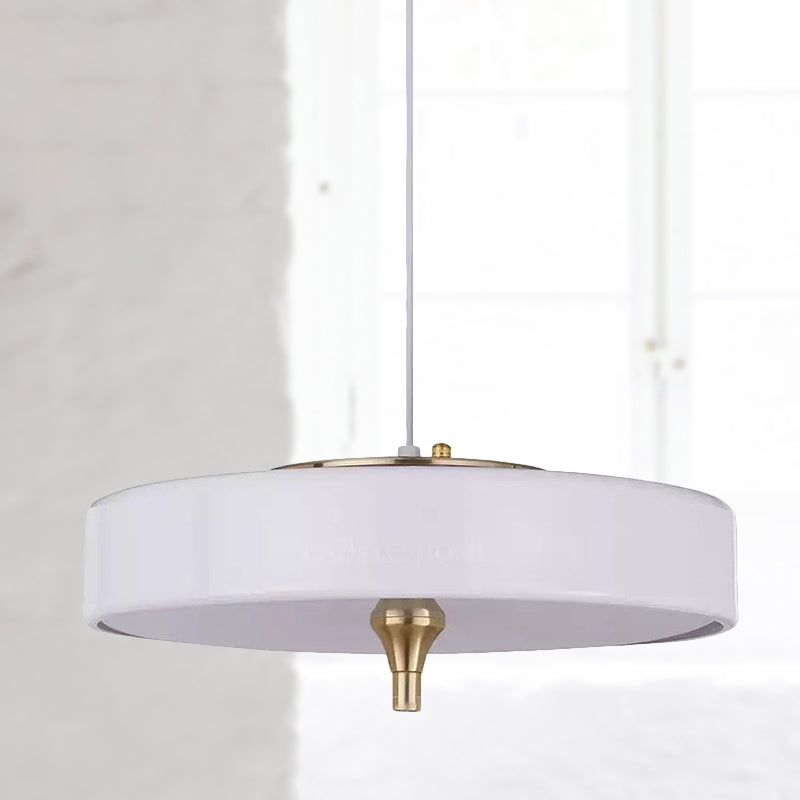 Modern Drum Chandelier Light Blue/White/Black Metal 3 Lights Dining Room Hanging Light Fixture