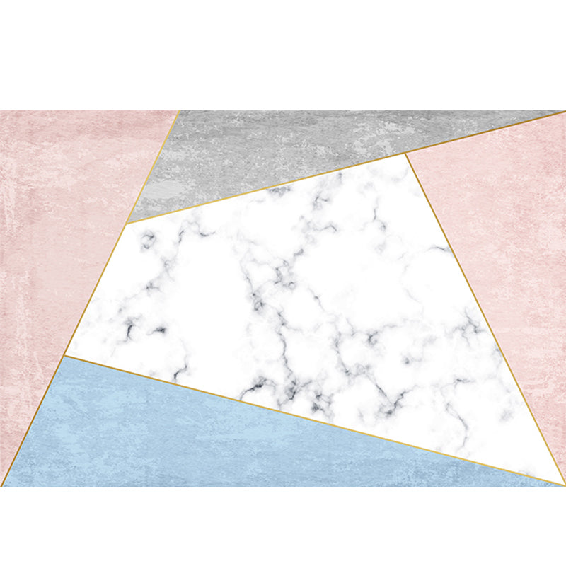 White Tone Abstract Lines Printed Rug Polyester Antique Carpet Stain Resistant Rug for Living Room