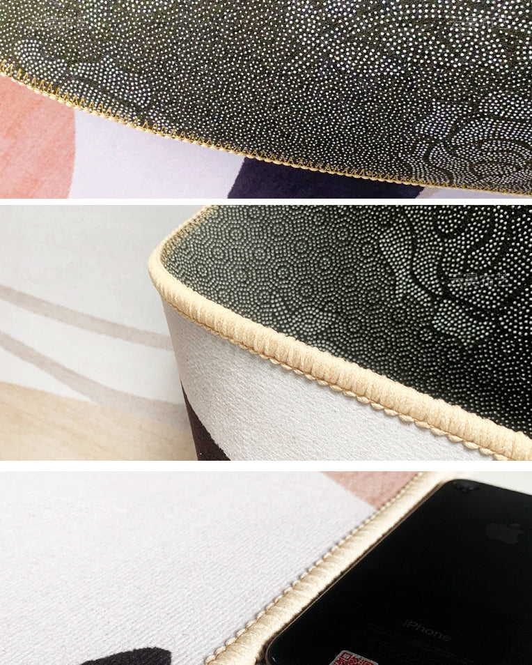 White Tone Abstract Lines Printed Rug Polyester Antique Carpet Stain Resistant Rug for Living Room