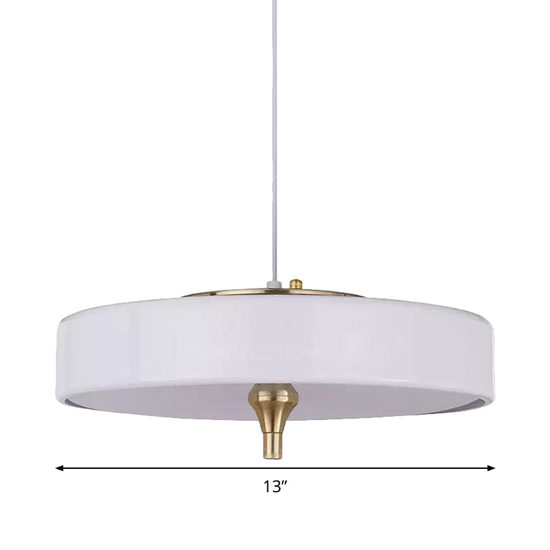 Modern Drum Chandelier Light Blue/White/Black Metal 3 Lights Dining Room Hanging Light Fixture