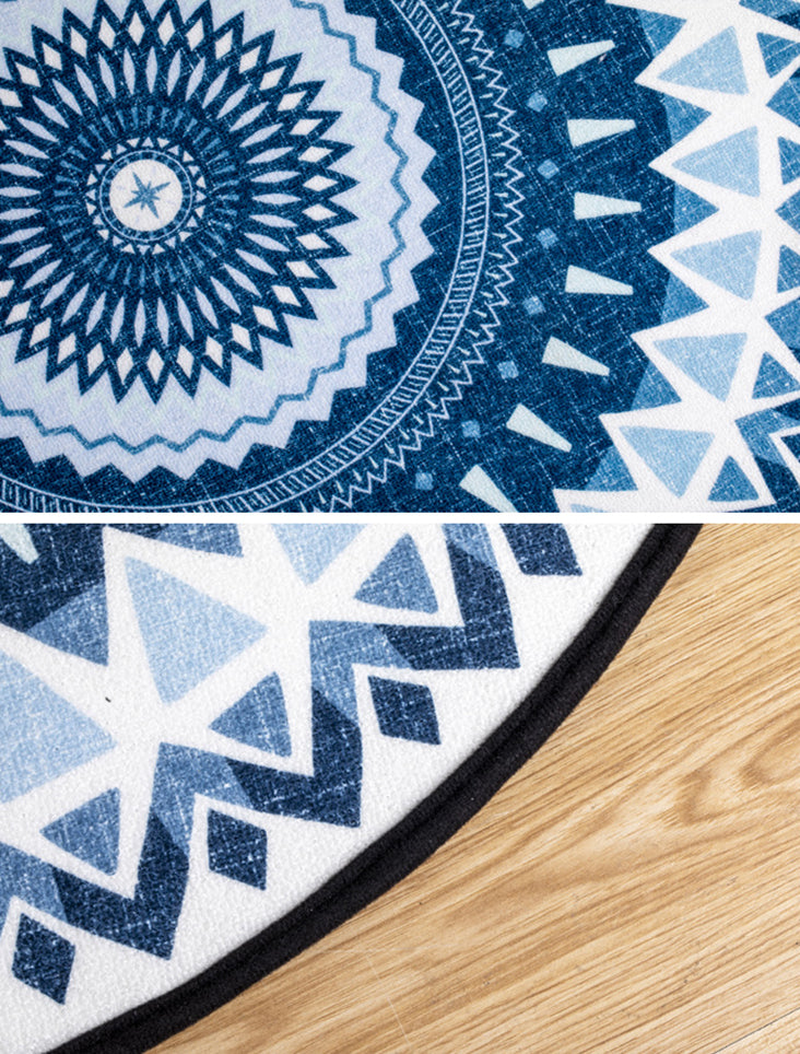 Minimalist Geometric Printed Rug Color Mixed Polyester Area Carpet Non-Slip Backing Rug for Living Room