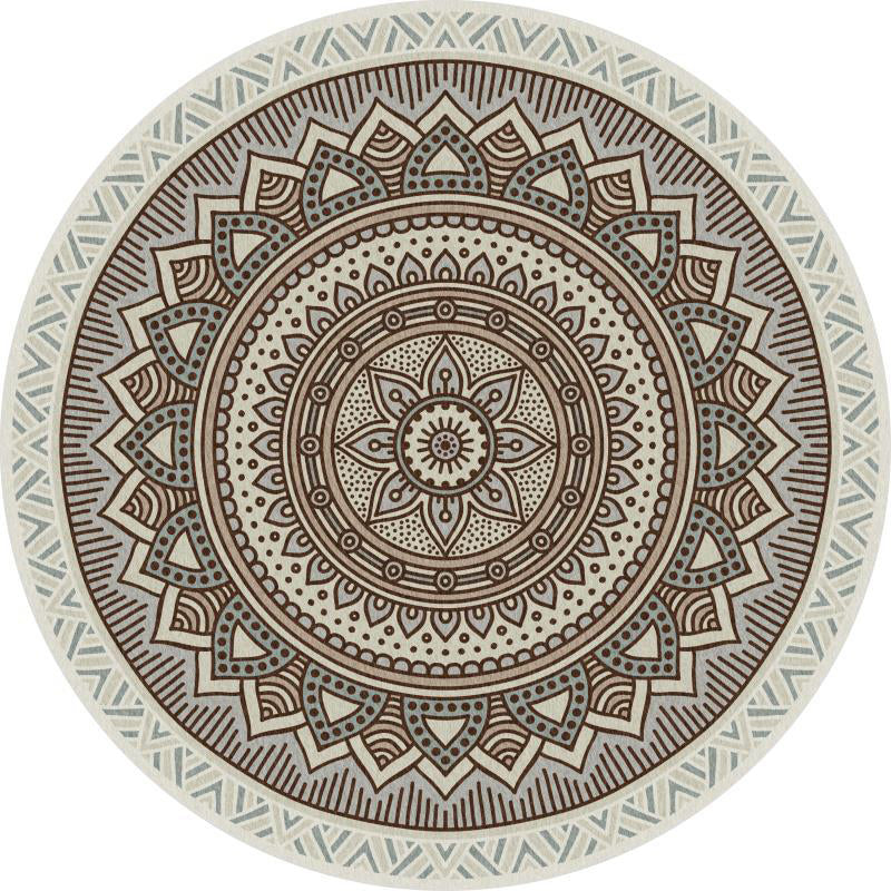 Dunkel gefärbter glamouriger traditioneller Teppich persianisch gedruckter Polyester Teppich waschbarer Anti-Rutsch-Rückenteppich für Wohnzimmer