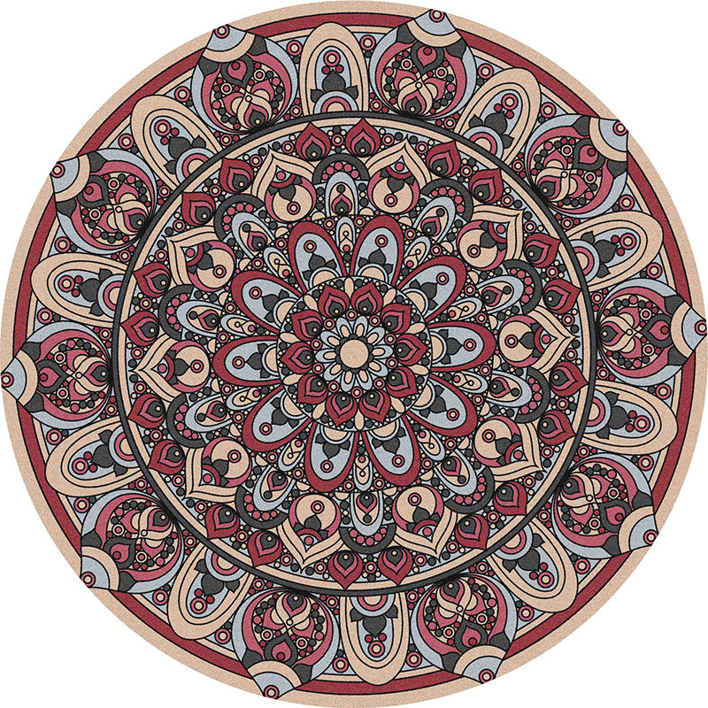 Dunkel gefärbter glamouriger traditioneller Teppich persianisch gedruckter Polyester Teppich waschbarer Anti-Rutsch-Rückenteppich für Wohnzimmer