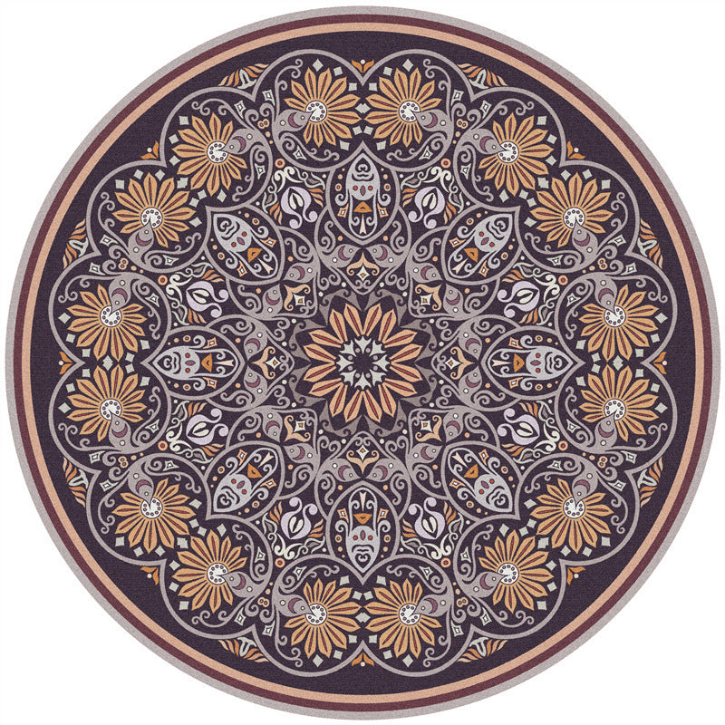 Tapis traditionnel Glam de couleur foncée