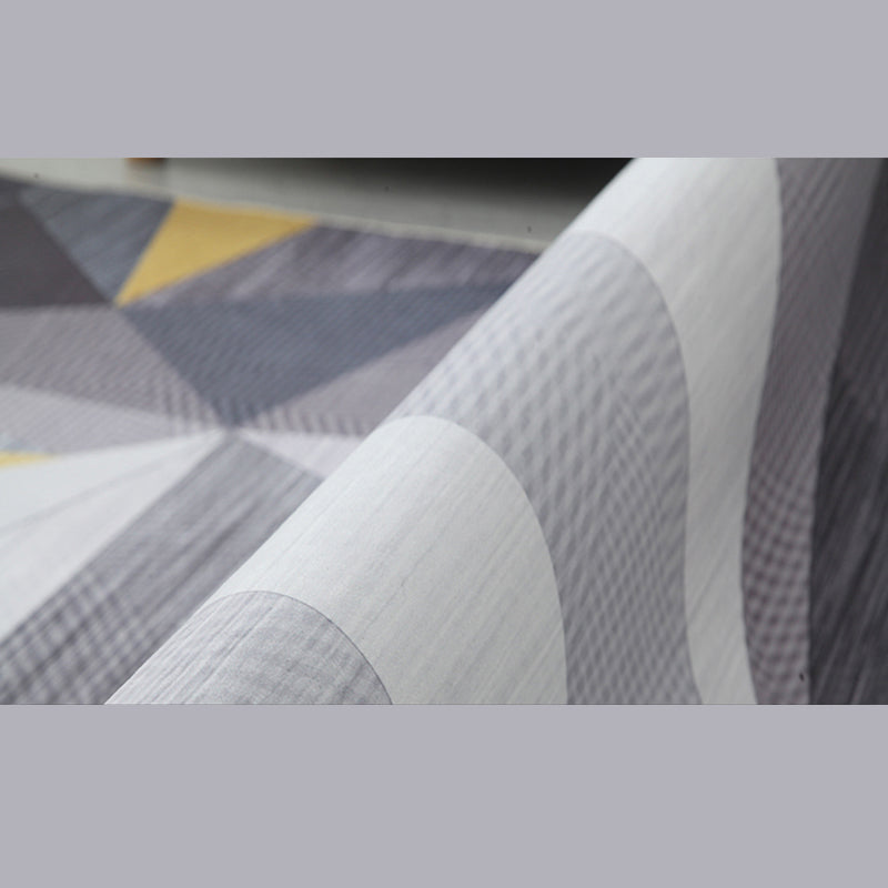 Simple Color Mixed Modern Rug Polyester Triangle Pattern Area Rug Non-Slip Backing Carpet for Living Room