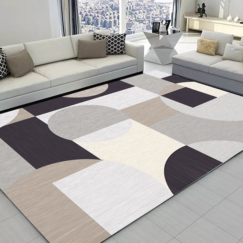 Multicolor Home Decoration Carpet Modern Geometric Printed Area Rug Polyester with Non-Slip Backing Rug