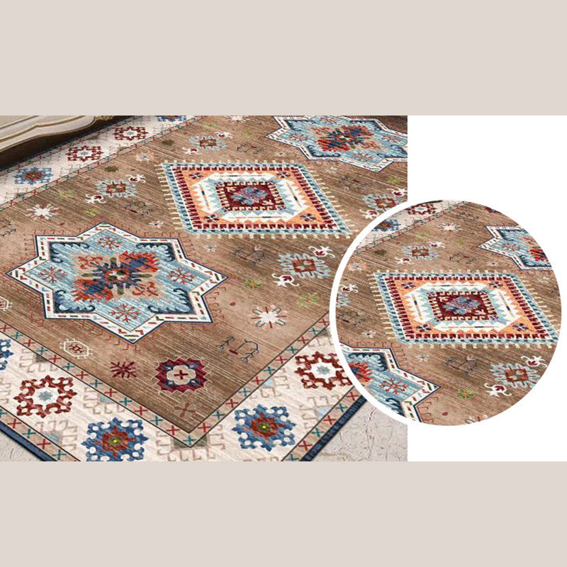 Destgierter marokkanischer Teppich traditionelles Blumendesign Indoor Teppich Polyester Nicht-Rutsch-Backing-Teppich für die Heimdekoration