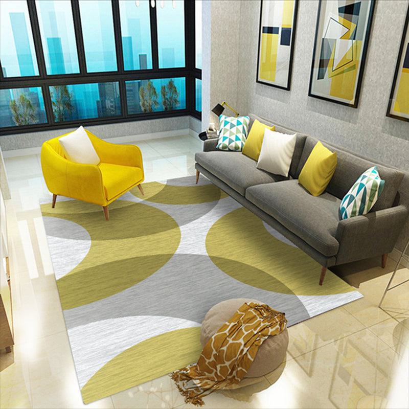 Simple Color Mixed Modern Rug Polyester Triangle Pattern Area Rug Non-Slip Backing Carpet for Living Room