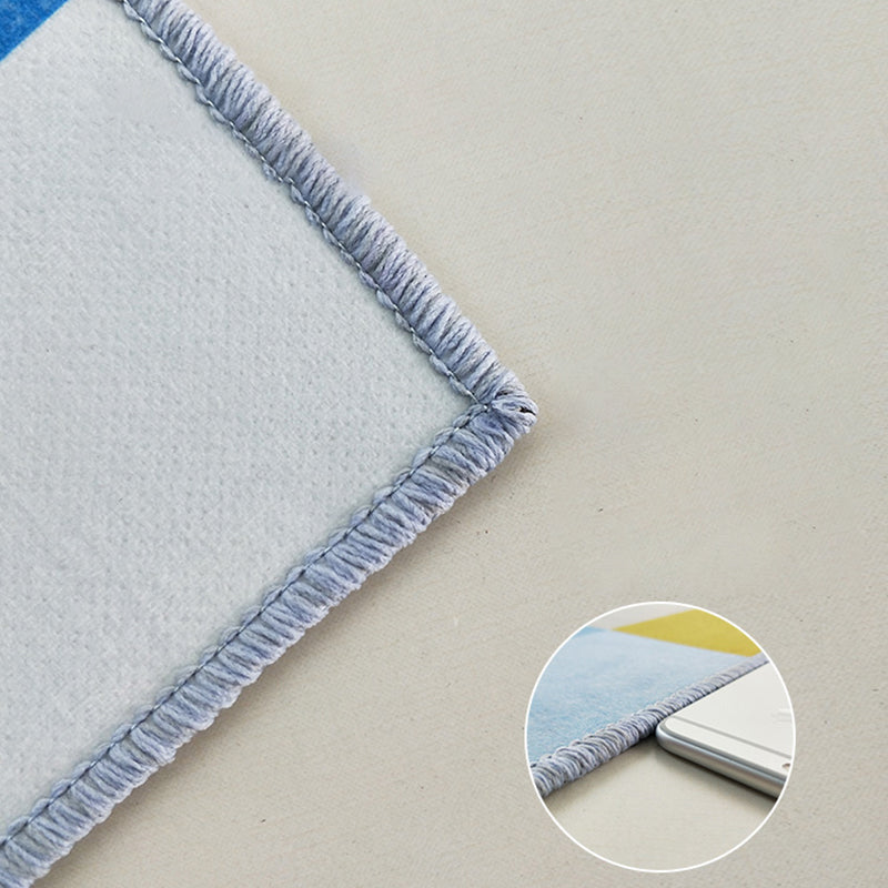 Simple Color Mixed Modern Rug Polyester Triangle Pattern Area Rug Non-Slip Backing Carpet for Living Room