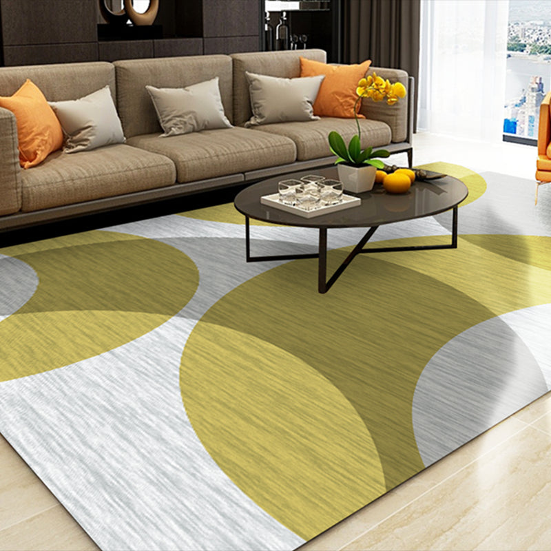 Simple Color Mixed Modern Rug Polyester Triangle Pattern Area Rug Non-Slip Backing Carpet for Living Room