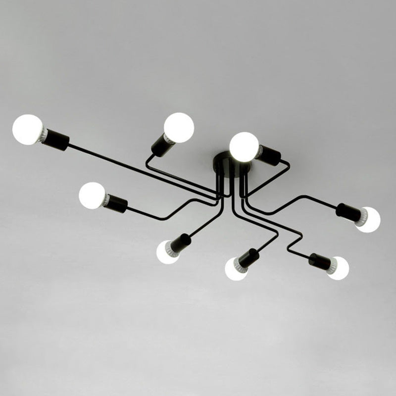 Antique Angled Tangle Semi Flush Ceiling Lights Metal Semi Flush Light Fixtures for Dining Room and Kitchen