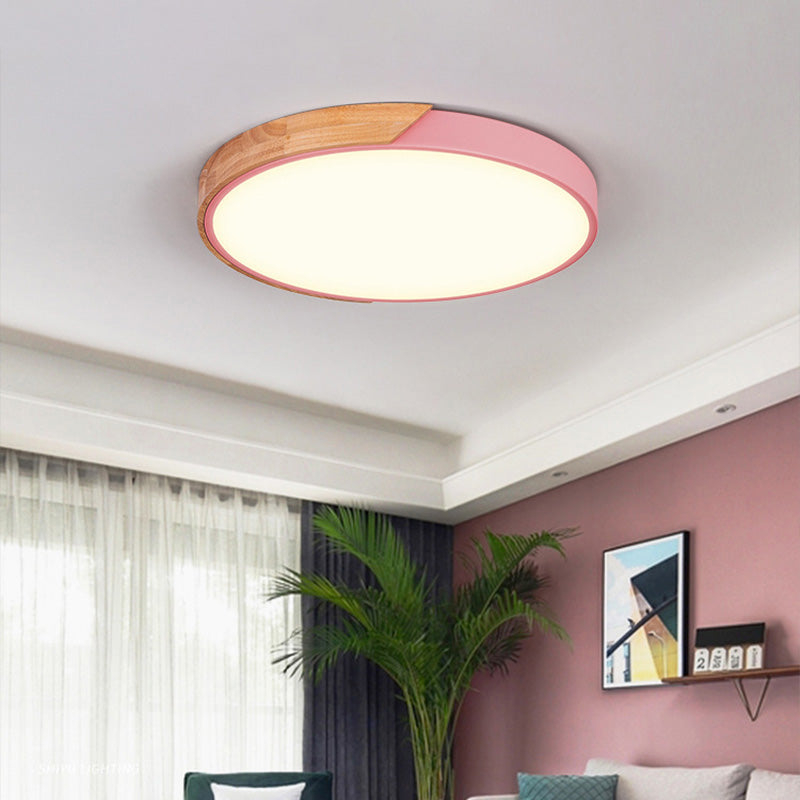 Round Flushmount Lights Modern Simplicity Acrylic Ceiling Mounted Fixture for Bedroom
