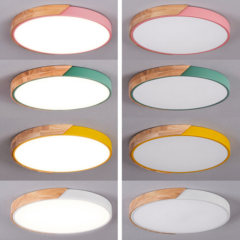 Round Flushmount Lights Modern Simplicity Acrylic Ceiling Mounted Fixture for Bedroom