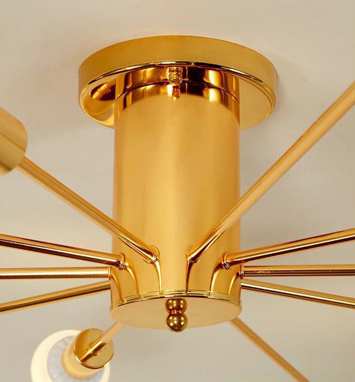 Sputnik Design Metal Semi Flush Light Fixtures Vintage Living Room Semi Flush Mount Ceiling Fixture