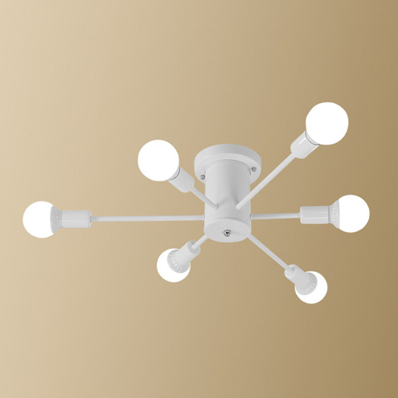 Sputnik Design Metal Semi Flush Light Fixtures Vintage Living Room Semi Flush Mount Ceiling Fixture