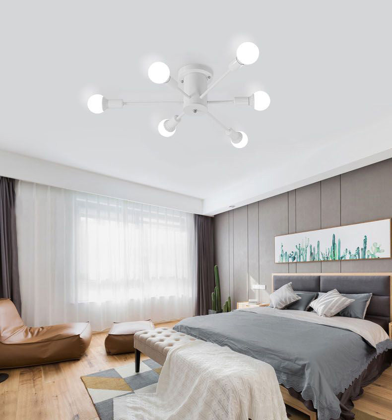 Sputnik Design Metal Semi Flush Light Fixtures Vintage Living Room Semi Flush Mount Ceiling Fixture