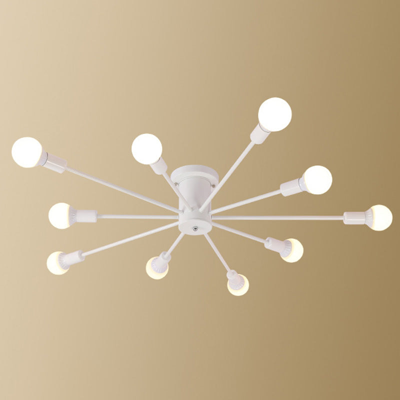 Sputnik Design Metal Semi Flush Light Fixtures Vintage Living Room Semi Flush Mount Ceiling Fixture