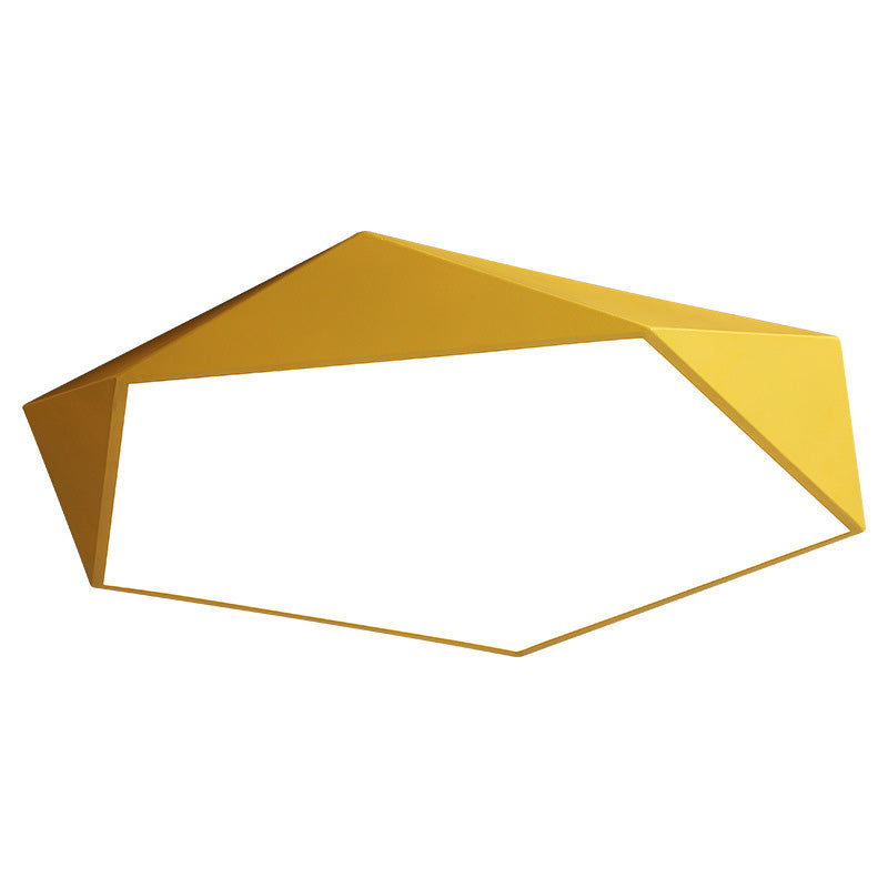 Plafonnier encastré pentagone nordique en métal LED pour chambre à coucher