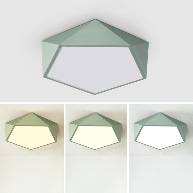 Plafonnier encastré pentagone nordique en métal LED pour chambre à coucher