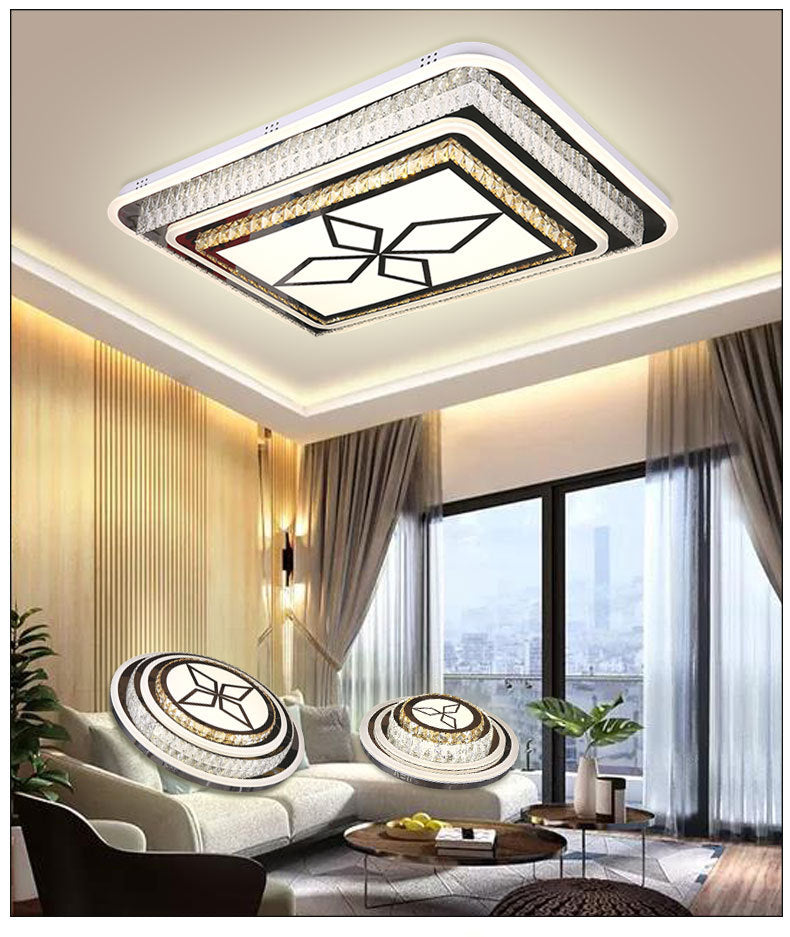 Geometric Crystal LED Ceiling Light in Modern Creative Style Stainless-Steel Ceiling Fixture for Living Room